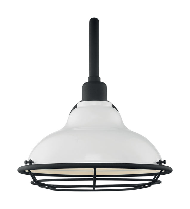 Nuvo Lighting 60-7022 One Light Outdoor Wall Mount, Gloss White / Textured Black