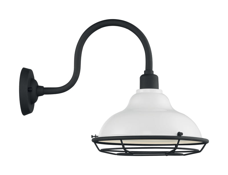 Nuvo Lighting 60-7022 One Light Outdoor Wall Mount, Gloss White / Textured Black