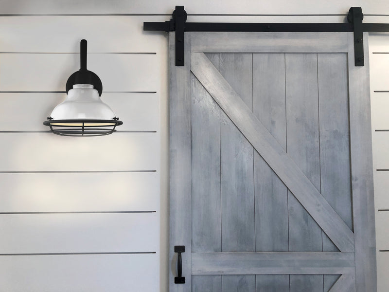 Nuvo Lighting 60-7022 One Light Outdoor Wall Mount, Gloss White / Textured Black