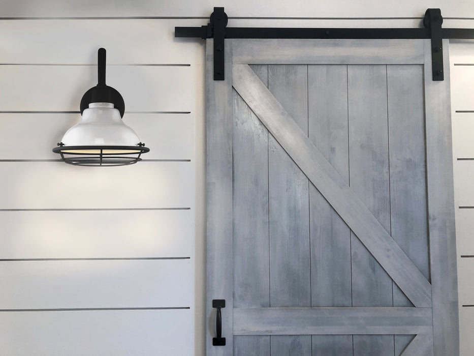 Nuvo Lighting 60-7022 One Light Outdoor Wall Mount, Gloss White / Textured Black