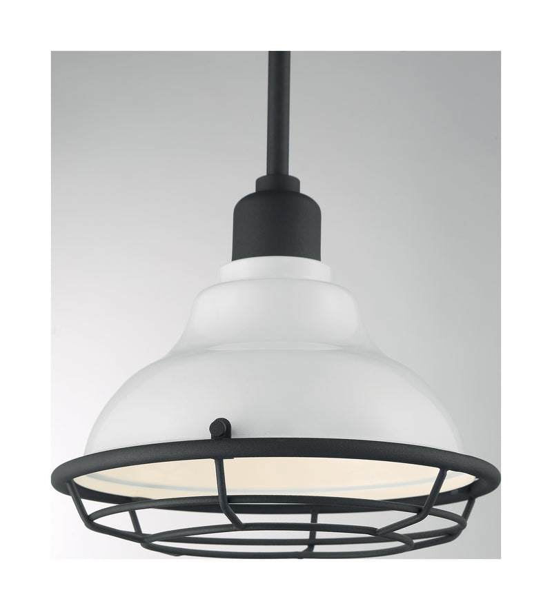 Nuvo Lighting 60-7023 One Light Pendant, Gloss White / Black