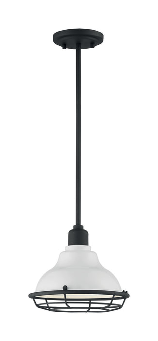 Nuvo Lighting 60-7023 One Light Pendant, Gloss White / Black