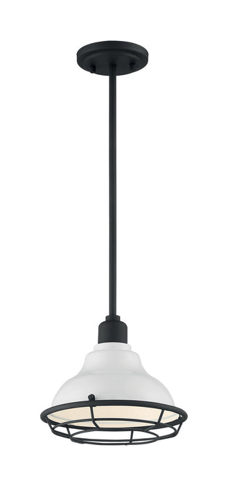 Nuvo Lighting 60-7023 One Light Pendant, Gloss White / Black