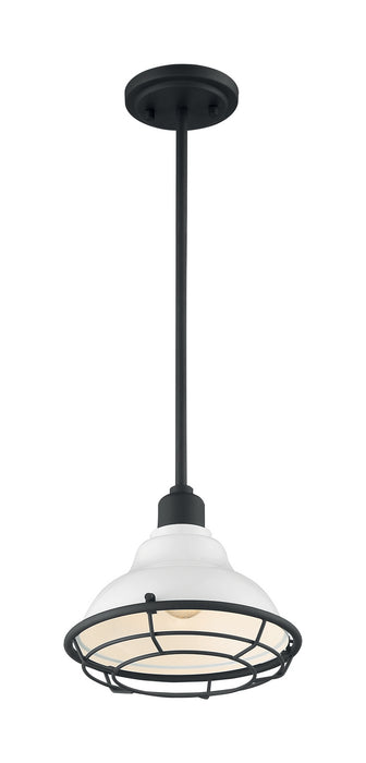 Nuvo Lighting 60-7023 One Light Pendant, Gloss White / Black