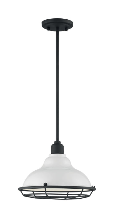 Nuvo Lighting 60-7024 One Light Pendant, Gloss White / Black