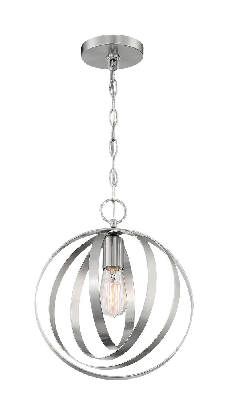 Nuvo Lighting 60-7046 One Light Pendant, Brushed Nickel