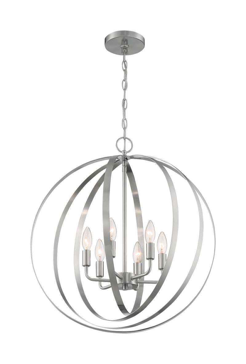 Nuvo Lighting 60-7048 Six Light Pendant, Brushed Nickel