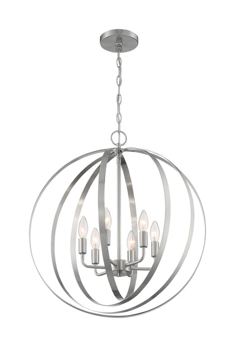 Nuvo Lighting 60-7048 Six Light Pendant, Brushed Nickel