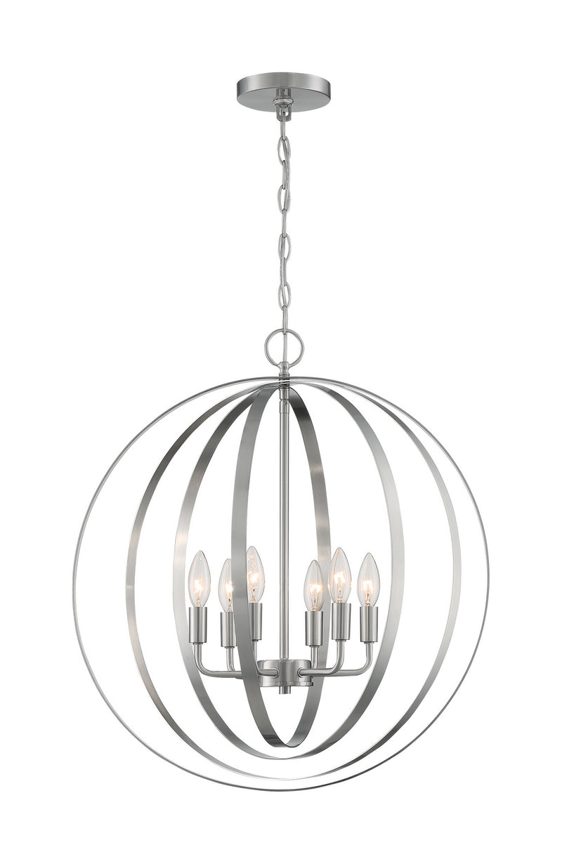 Nuvo Lighting 60-7048 Six Light Pendant, Brushed Nickel