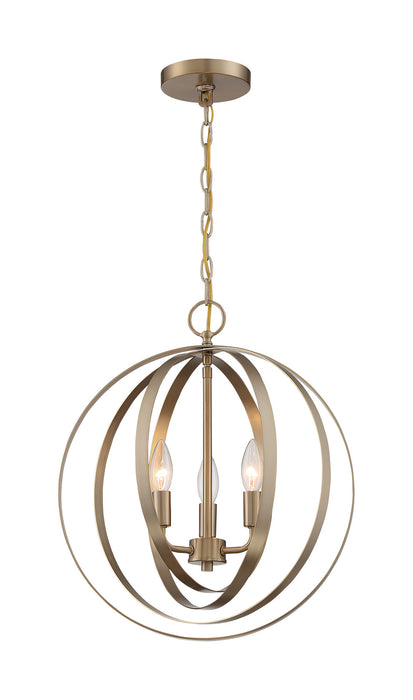 Nuvo Lighting 60-7057 Three Light Pendant, Burnished Brass