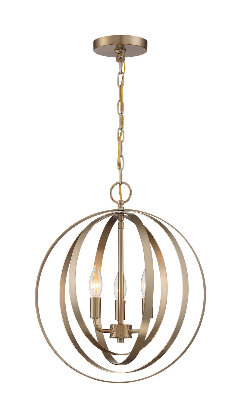 Nuvo Lighting 60-7057 Three Light Pendant, Burnished Brass