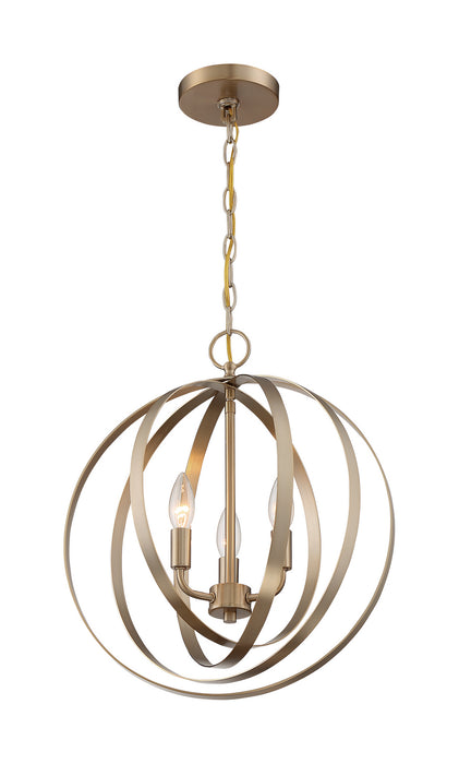 Nuvo Lighting 60-7057 Three Light Pendant, Burnished Brass