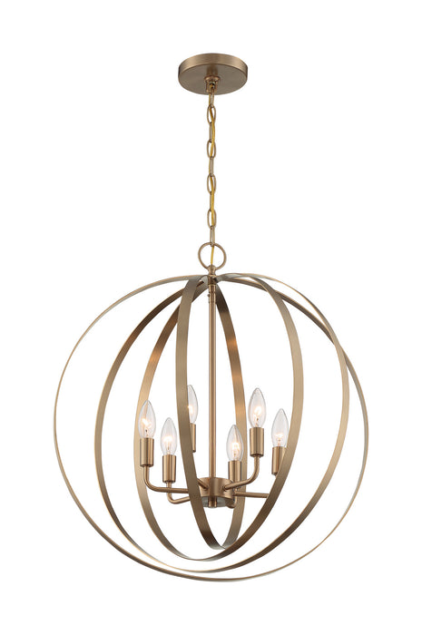 Nuvo Lighting 60-7058 Six Light Pendant, Burnished Brass