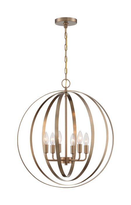 Nuvo Lighting 60-7058 Six Light Pendant, Burnished Brass