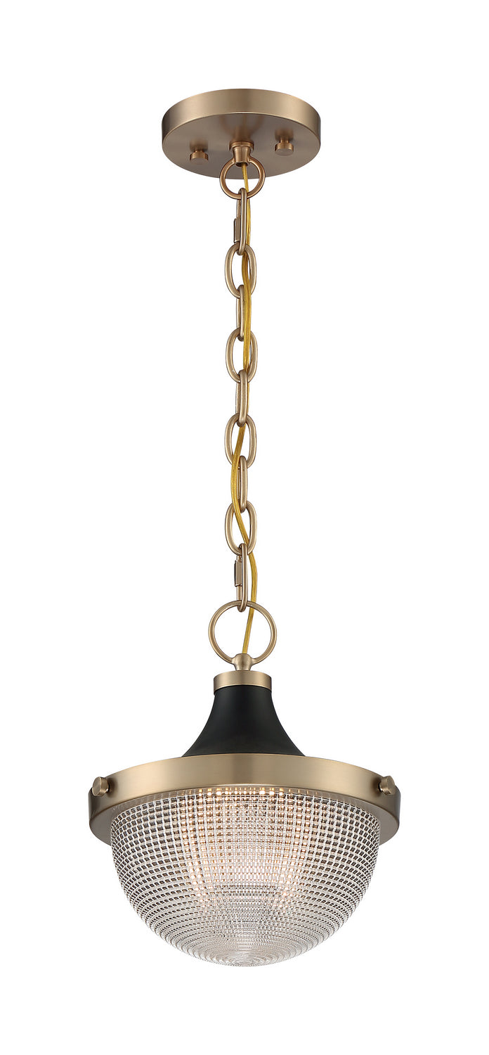 Nuvo Lighting 60-7059 One Light Pendant, Burnished Brass / Black
