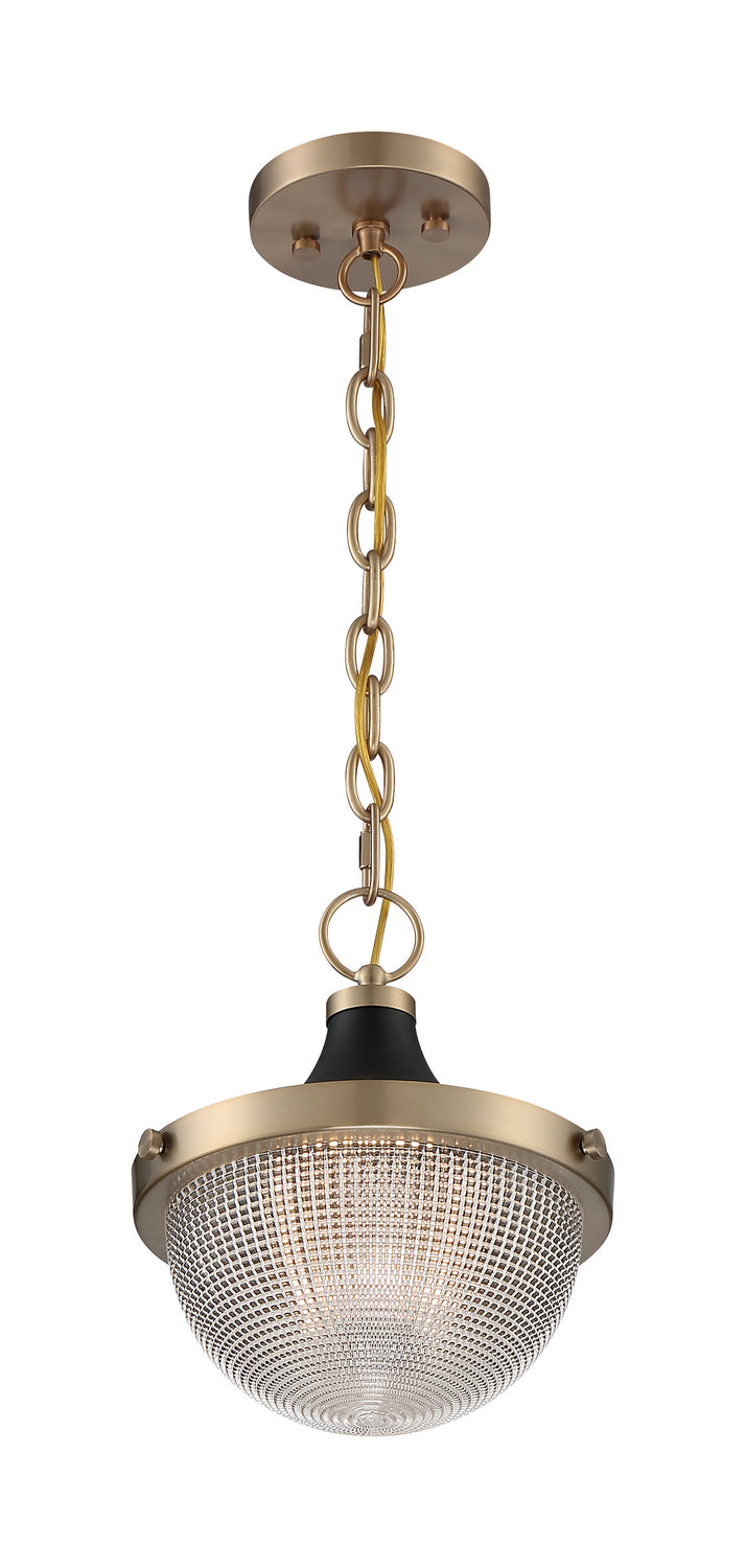 Nuvo Lighting 60-7059 One Light Pendant, Burnished Brass / Black