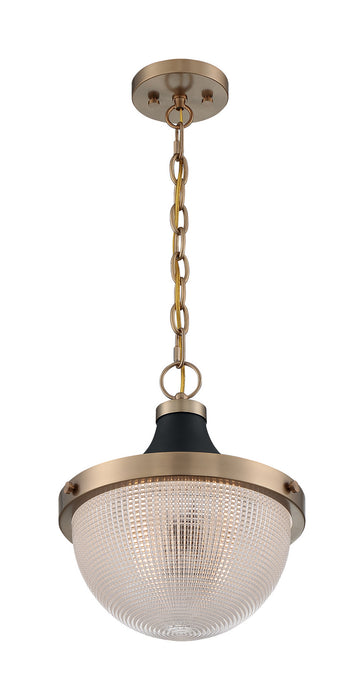 Nuvo Lighting 60-7060 One Light Pendant, Burnished Brass / Black