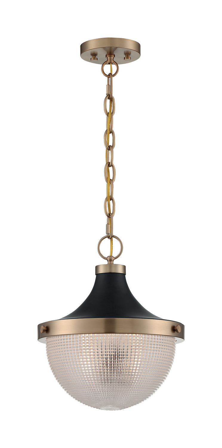 Nuvo Lighting 60-7060 One Light Pendant, Burnished Brass / Black