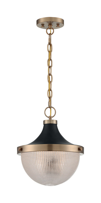 Nuvo Lighting 60-7060 One Light Pendant, Burnished Brass / Black
