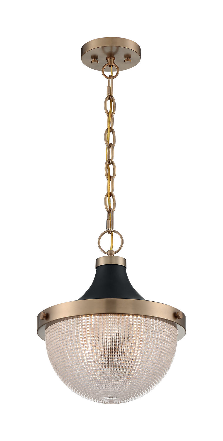 Nuvo Lighting 60-7060 One Light Pendant, Burnished Brass / Black