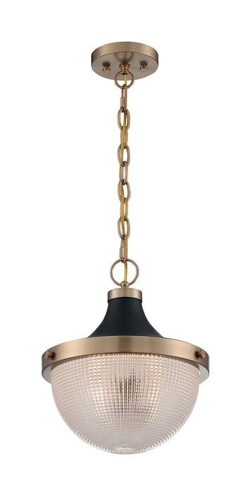 Nuvo Lighting 60-7060 One Light Pendant, Burnished Brass / Black