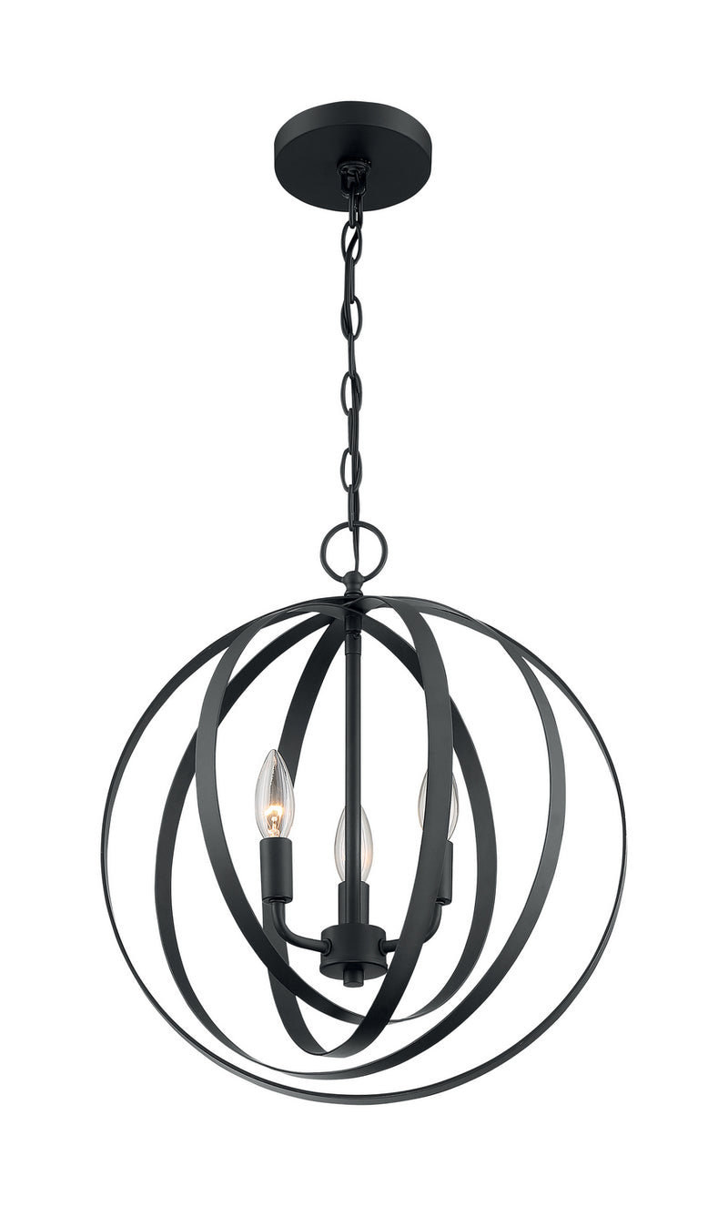 Nuvo Lighting 60-7067 Three Light Pendant, Matte Black