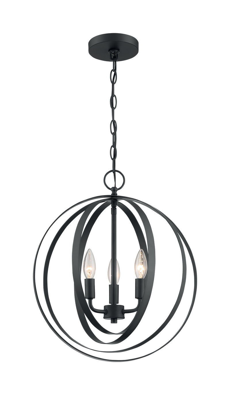 Nuvo Lighting 60-7067 Three Light Pendant, Matte Black