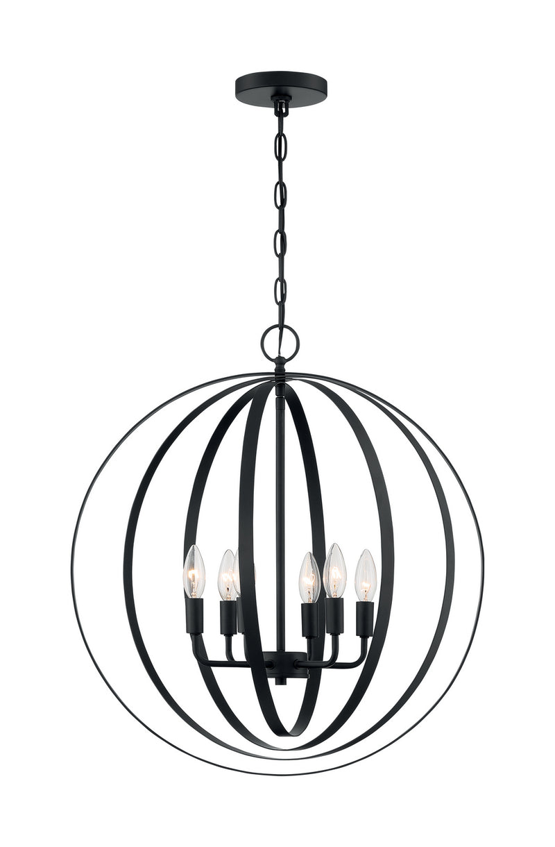 Nuvo Lighting 60-7068 Six Light Pendant, Matte Black