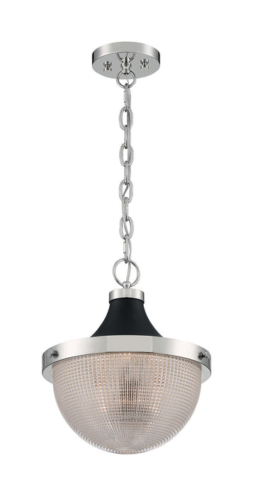 Nuvo Lighting 60-7070 One Light Pendant, Polished Nickel / Black