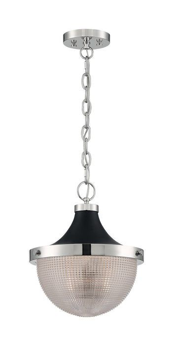 Nuvo Lighting 60-7070 One Light Pendant, Polished Nickel / Black