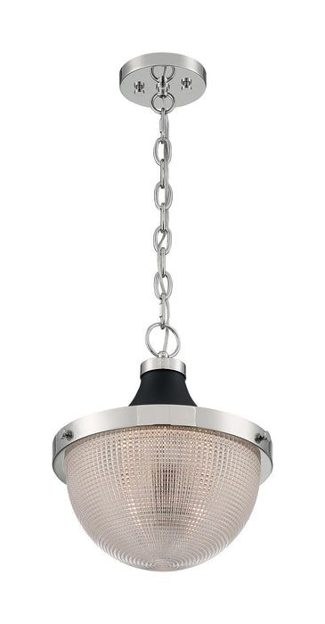 Nuvo Lighting 60-7070 One Light Pendant, Polished Nickel / Black