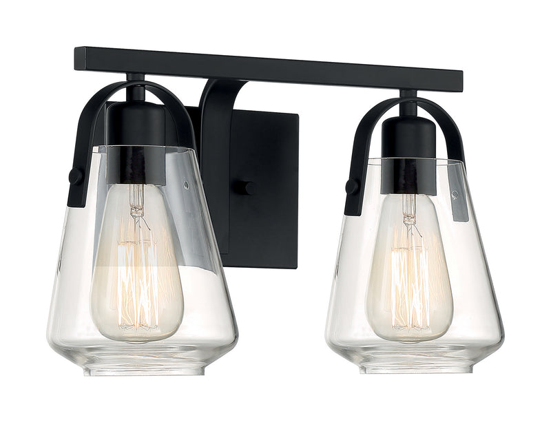 Nuvo Lighting 60-7102 Two Light Vanity, Matte Black