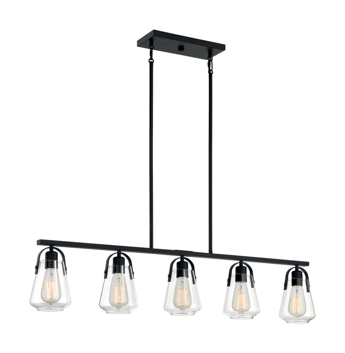 Nuvo Lighting 60-7104 Five Light Island Pendant, Matte Black