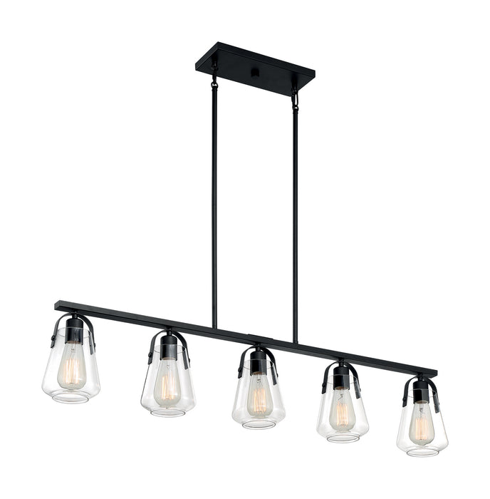 Nuvo Lighting 60-7104 Five Light Island Pendant, Matte Black