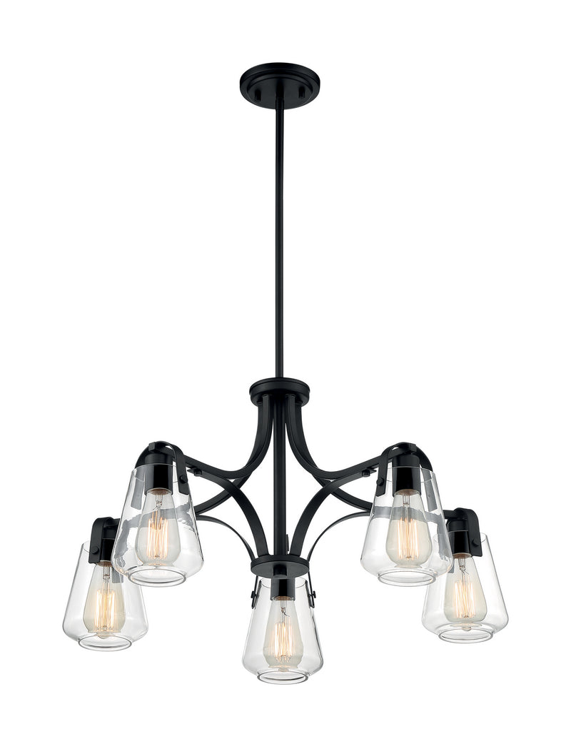 Nuvo Lighting 60-7105 Five Light Chandelier, Matte Black