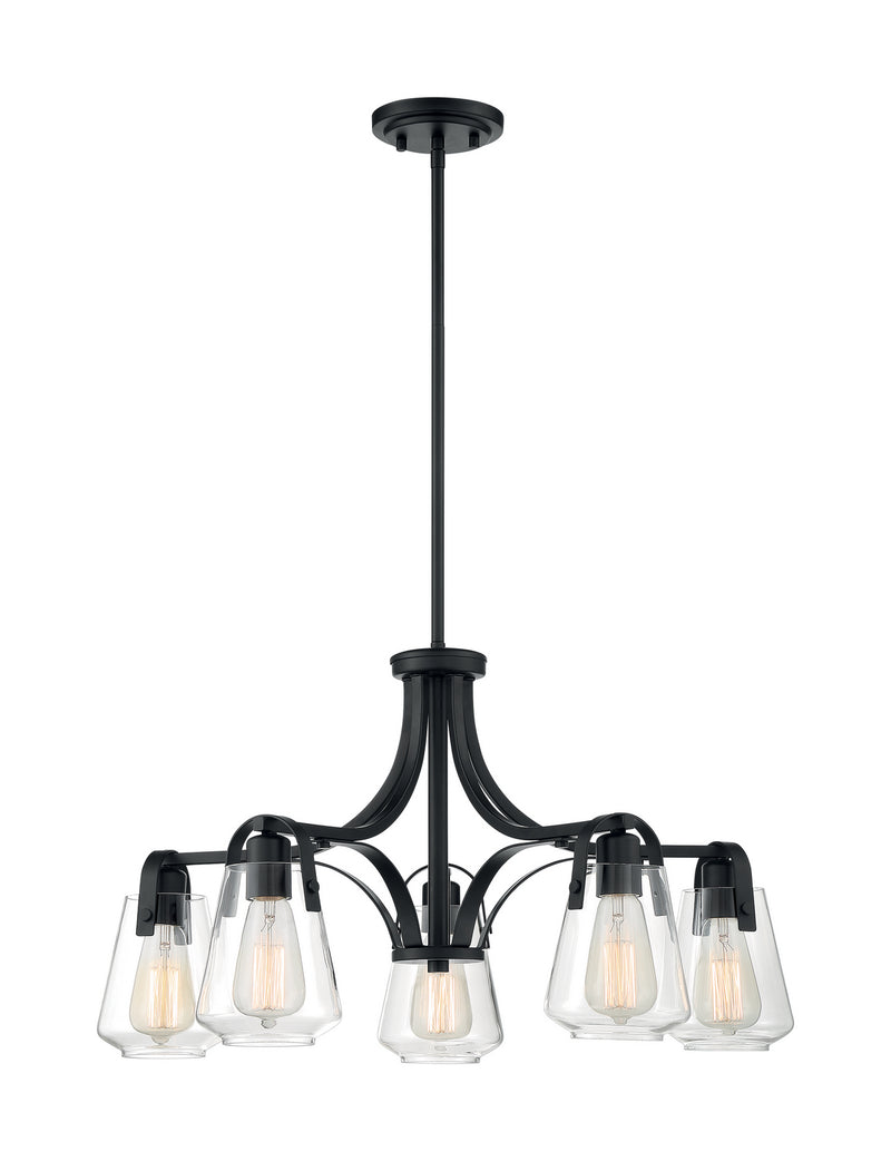 Nuvo Lighting 60-7105 Five Light Chandelier, Matte Black