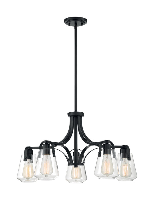 Nuvo Lighting 60-7105 Five Light Chandelier, Matte Black