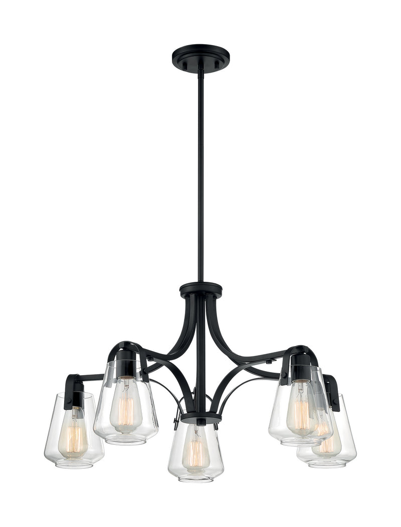 Nuvo Lighting 60-7105 Five Light Chandelier, Matte Black