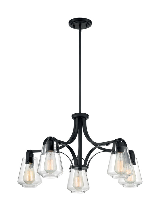 Nuvo Lighting 60-7105 Five Light Chandelier, Matte Black