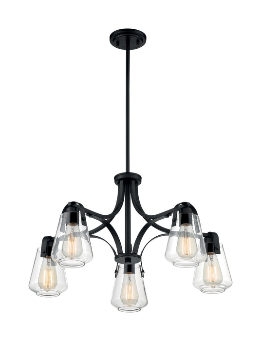Nuvo Lighting 60-7105 Five Light Chandelier, Matte Black