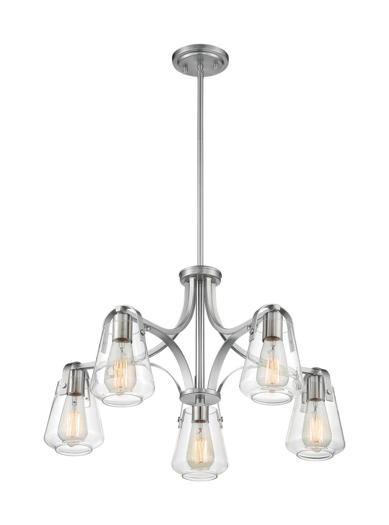 Nuvo Lighting 60-7115 Five Light Chandelier, Brushed Nickel