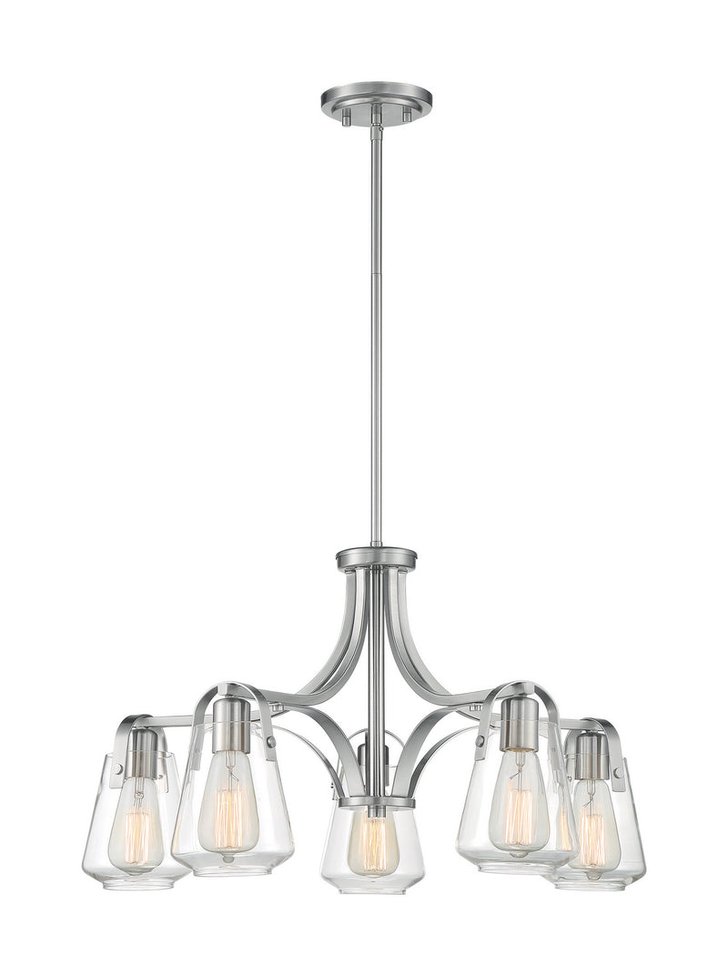Nuvo Lighting 60-7115 Five Light Chandelier, Brushed Nickel