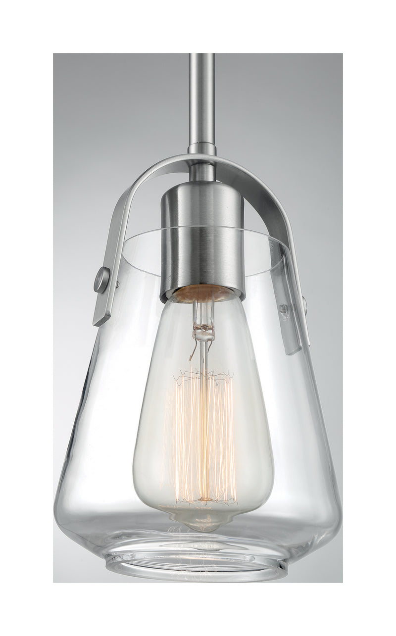 Nuvo Lighting 60-7116 One Light Mini Pendant, Brushed Nickel
