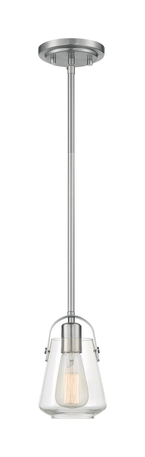 Nuvo Lighting 60-7116 One Light Mini Pendant, Brushed Nickel