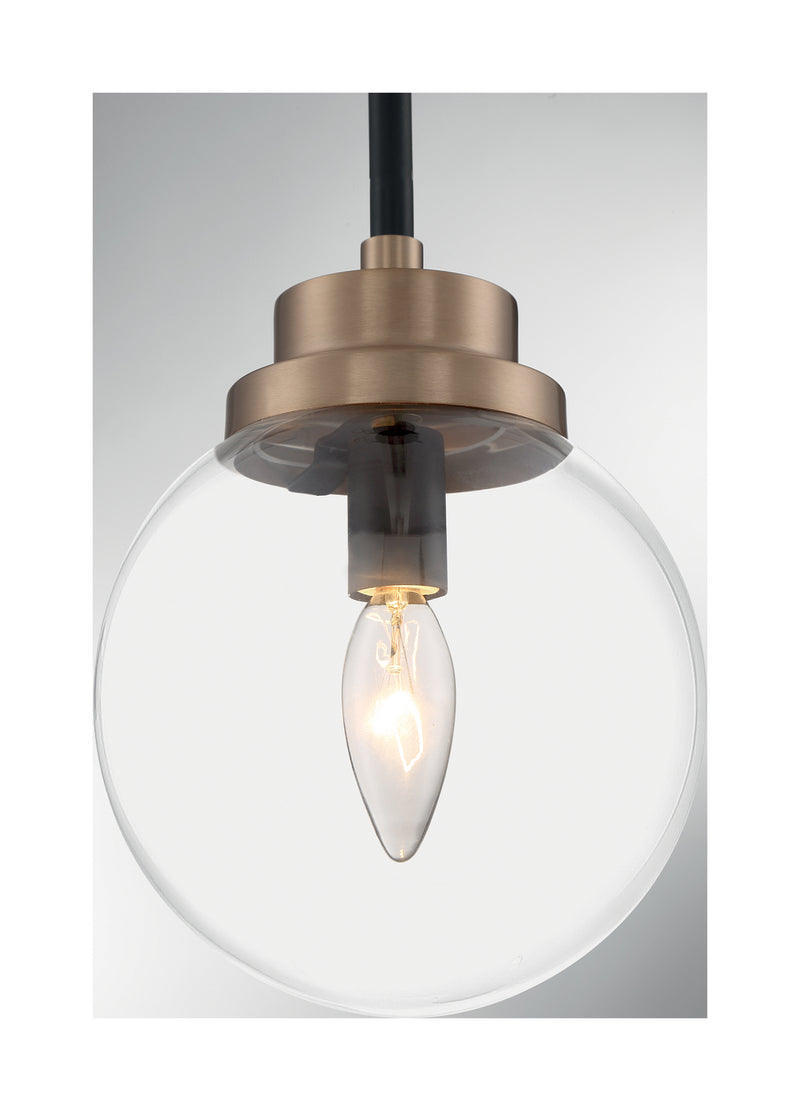 Nuvo Lighting 60-7121 One Light Pendant, Matte Black / Brass