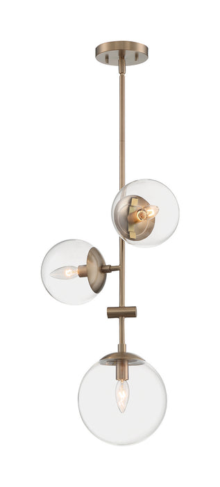 Nuvo Lighting 60-7124 Three Light Pendant, Burnished Brass