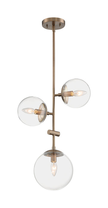 Nuvo Lighting 60-7124 Three Light Pendant, Burnished Brass