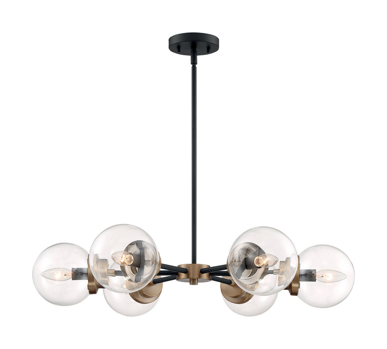 Nuvo Lighting 60-7126 Six Light Chandelier, Matte Black / Brass