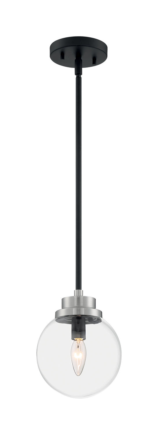 Nuvo Lighting 60-7131 One Light Pendant, Matte Black / Brushed Nickel