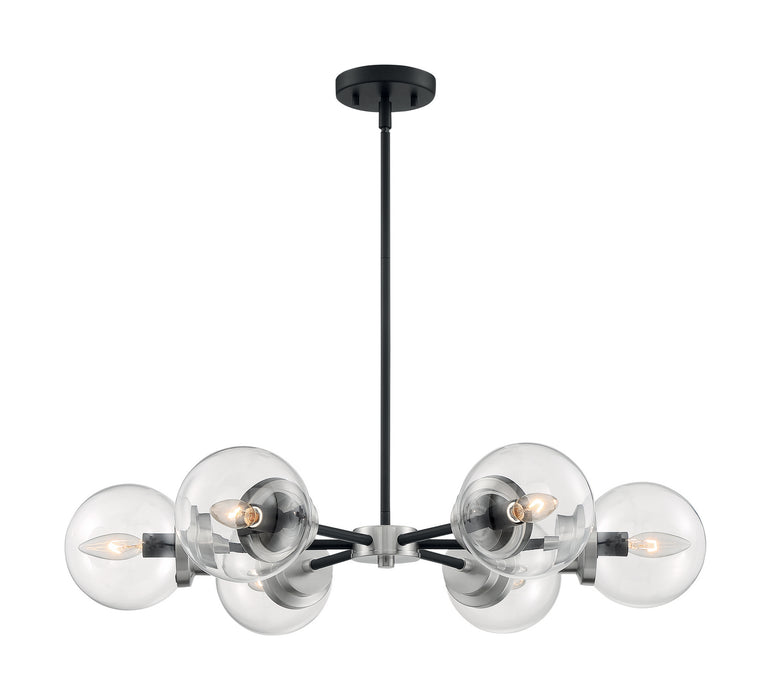 Nuvo Lighting 60-7136 Six Light Chandelier, Matte Black / Brushed Nickel